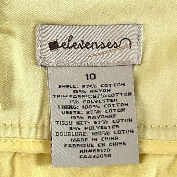 Anthropologie Elevenses Allamanda Buttercream Yellow Lace Pencil Skirt, size 10 - Picture 4 of 8